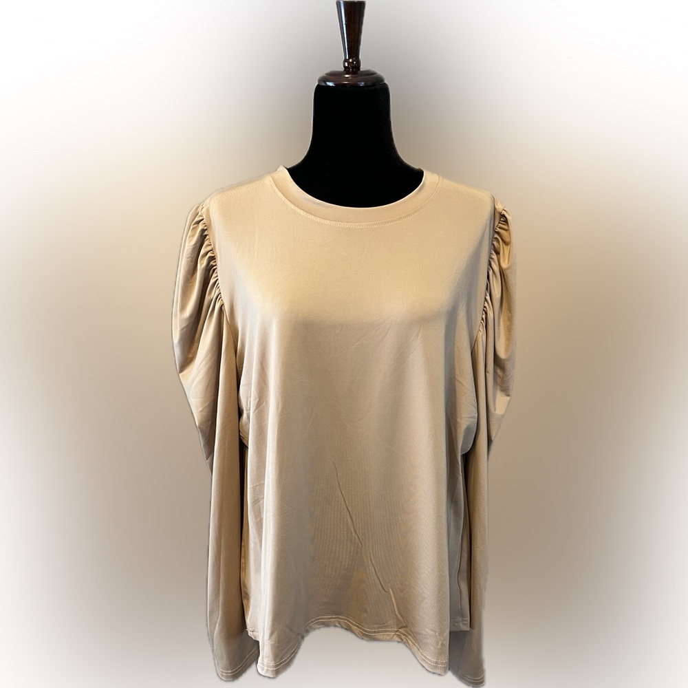 Nuggles Beige Ruched Women's Top size 2X